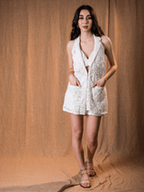 Mitaliwadhwa 3 pc lace shorts set