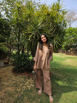 Mitaliwadhwa Beige Cotton Coord Set