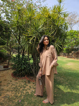 Mitaliwadhwa Beige Cotton Coord Set