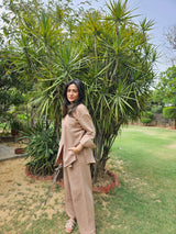 Mitaliwadhwa Beige Cotton Coord Set