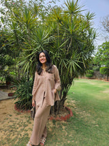 Mitaliwadhwa Beige Cotton Coord Set