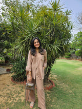 Mitaliwadhwa Beige Cotton Coord Set