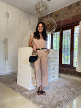 Mitaliwadhwa Beige Cotton Linen Set