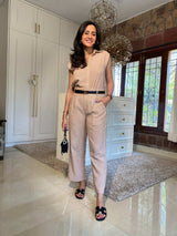 Mitaliwadhwa Beige Cotton Linen Set