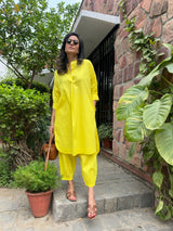 Mitaliwadhwa best seller Neon Yellow Cotton KP set