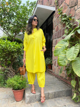 Mitaliwadhwa best seller Neon Yellow Cotton KP set