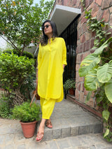 Mitaliwadhwa best seller Neon Yellow Cotton KP set