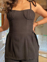 Mitaliwadhwa Black Cotton Linen Set