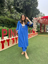Mitaliwadhwa Blue velvet set