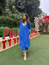 Mitaliwadhwa Blue velvet set