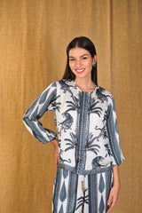 Mitaliwadhwa Custom print Grey tiger Bomber set