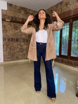 Mitaliwadhwa Enchanting Beige wind-cheater