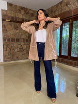 Mitaliwadhwa Enchanting Beige wind-cheater