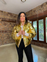 Mitaliwadhwa Gold bomber jacket