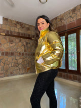 Mitaliwadhwa Gold bomber jacket