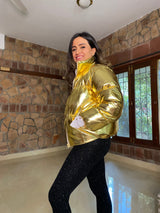 Mitaliwadhwa Gold bomber jacket
