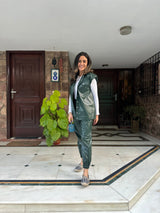 Mitaliwadhwa Green Faux Leather Co-ord Set