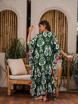 Mitaliwadhwa Green Ikat Kaftan