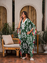 Mitaliwadhwa Green Ikat Kaftan