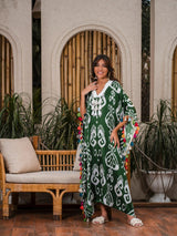 Mitaliwadhwa Green Ikat Kaftan