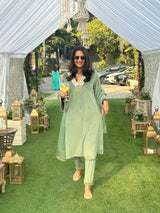 Mitaliwadhwa Green Velvet set