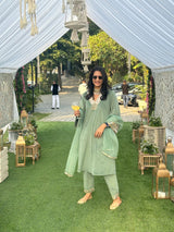 Mitaliwadhwa Green Velvet set
