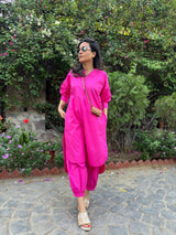 Mitaliwadhwa Hot Pink Cotton KP set