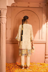 Mitaliwadhwa Inayat Tissue Kurta Set - Ivory