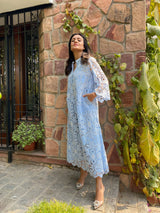 Mitaliwadhwa Light blue scallop dress