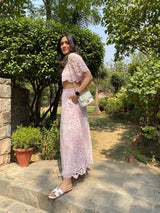 Mitaliwadhwa Light Pink scallop skirt set