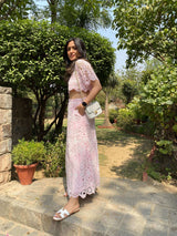 Mitaliwadhwa Light Pink scallop skirt set
