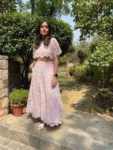 Mitaliwadhwa Light Pink scallop skirt set