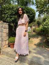 Mitaliwadhwa Light Pink scallop skirt set