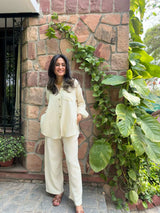 Mitaliwadhwa M / XS White Cotton Coord Set