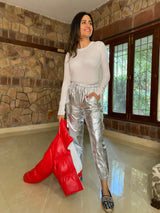 Mitaliwadhwa Metallic cargo jogger’s