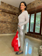 Mitaliwadhwa Metallic cargo jogger’s