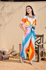 Mitaliwadhwa Multi stripe cotton coord set