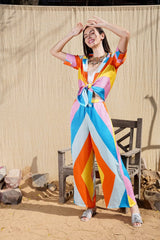 Mitaliwadhwa Multi stripe cotton coord set