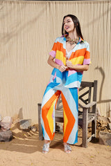Mitaliwadhwa Multi stripe cotton coord set