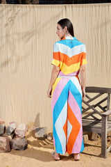 Mitaliwadhwa Multi stripe cotton coord set