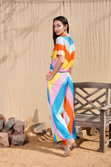 Mitaliwadhwa Multi stripe cotton coord set