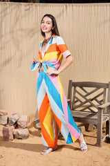 Mitaliwadhwa Multi stripe cotton coord set