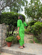 Mitaliwadhwa Neon Green Cotton KP set