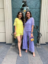 Mitaliwadhwa Neon lime shorts set