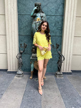 Mitaliwadhwa Neon lime shorts set