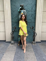 Mitaliwadhwa Neon lime shorts set