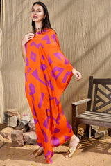 Mitaliwadhwa orange and purple one shoulder dress