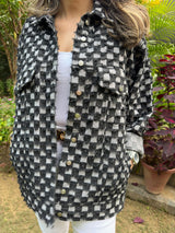 Mitaliwadhwa Oversized black denim jacket