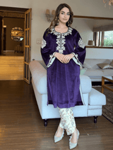 Mitaliwadhwa Purple contrast velvet set