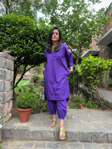 Mitaliwadhwa Purple Cotton KP set